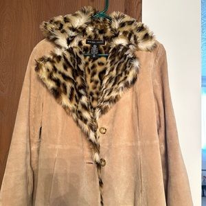 New York and Company suede and fur jacket